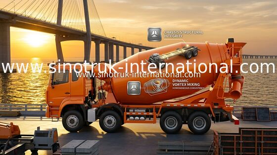 Sinotruk Howo N7 Concrete Mixer Truck 6 X 4 Euro 2 380hp Per la costruzione
