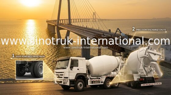 Impianto di miscelazione RHD del camion 380HP 6-10CBM 6 X 4 della betoniera di Sinotruk Howo Euro 2