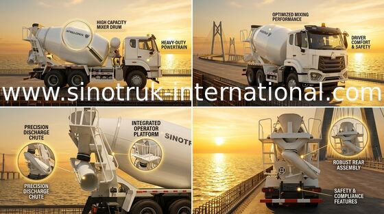 Camion 6×4 RHD ZZ1257V324JB1R della betoniera di SINOTRUK HOWO