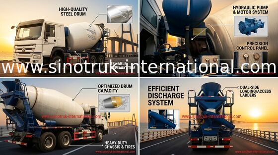 Motore mobile del camion 10CBM WD615.87 290HP della betoniera di ZZ5257GJBM3841W
