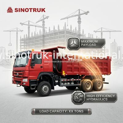 Autocarro ribaltabile HOWO 6*6 a trazione integrale da 430 CV con cabina Ghost-Face