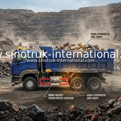× 4 delle ruote 400Hp 6 di Sinotruk N7 Tipper Dump Truck 10 con la luce di avvertimento