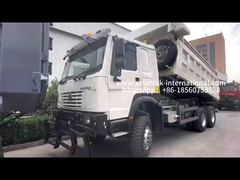 SINOTRUK 371CV   6 × 6  RHD HOWO Autocarro Ribaltabile  Bianco 19-20CBM  Sollevamento Anteriore  Trazione Integrale, con telone